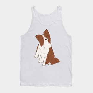 Cute Brown border collie illustration Tank Top